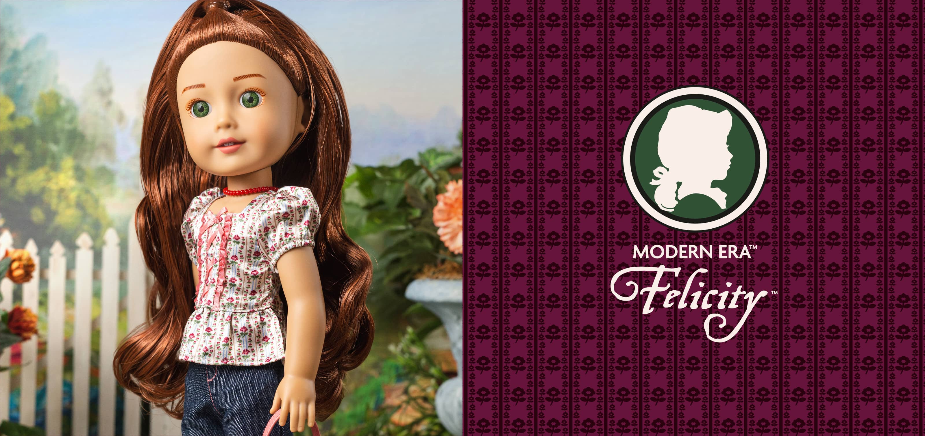 Image of the Modern Era American Girl Felicity doll with text 'Modern Era Felicity'.