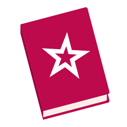 Icon of pink book with white star on the cover
